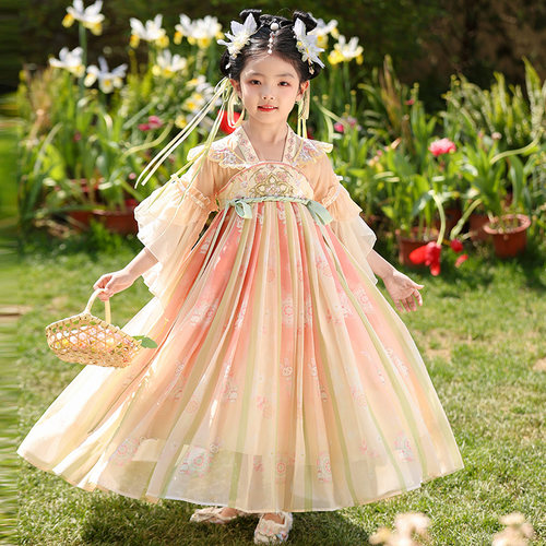 汉服女童夏款连衣裙儿童2026新款古风超仙唐装夏季中国风古装襦裙