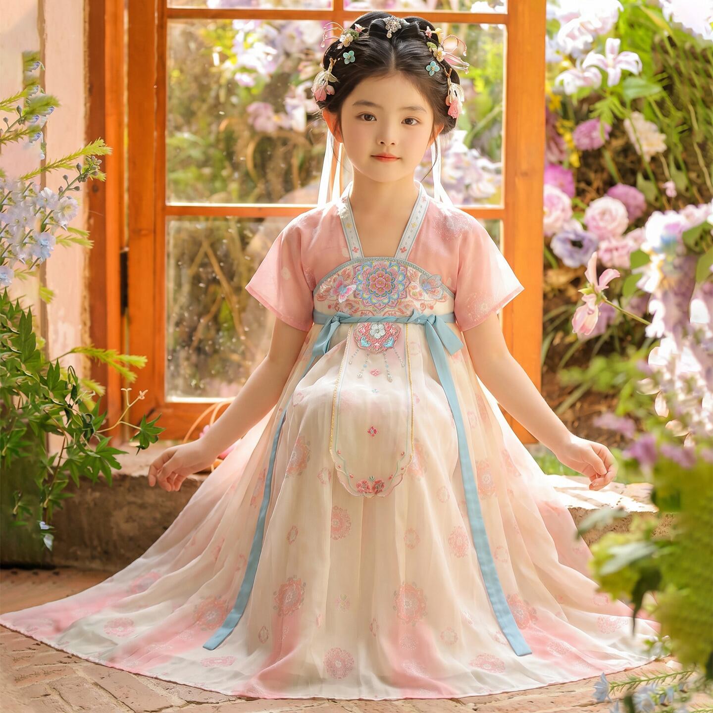 汉服女童2026新款夏装儿童古风超仙连衣裙女孩中国风古装夏季襦裙