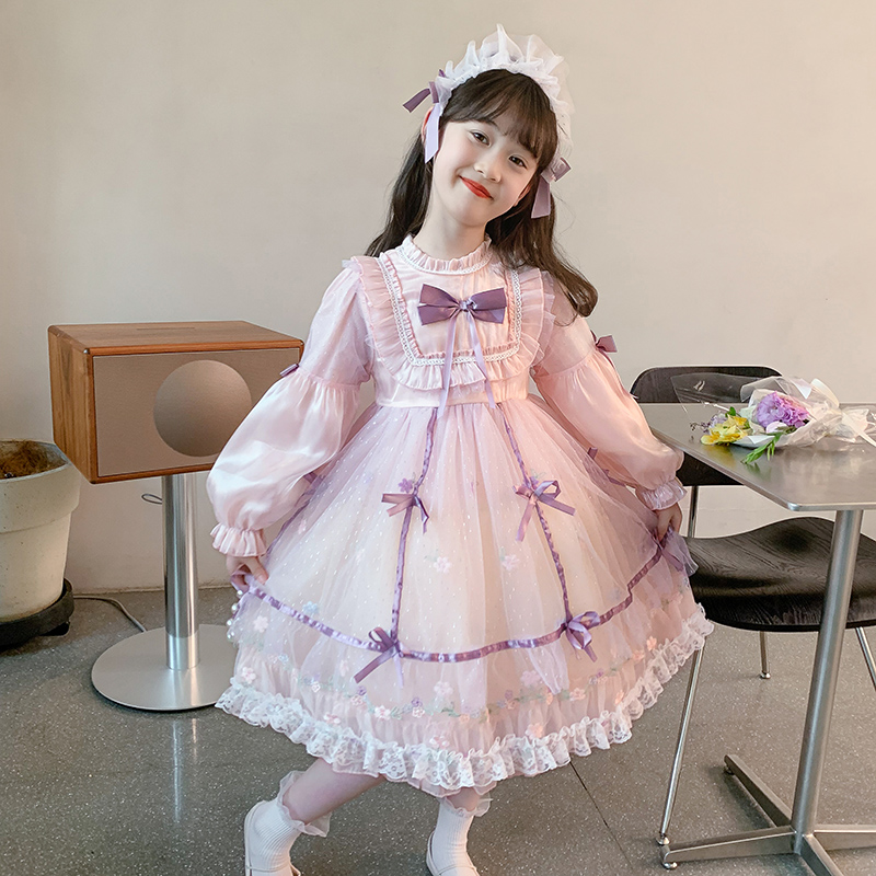 女童秋装洛丽塔公主裙2025新款春秋女孩洋气裙子儿童lolita连衣裙