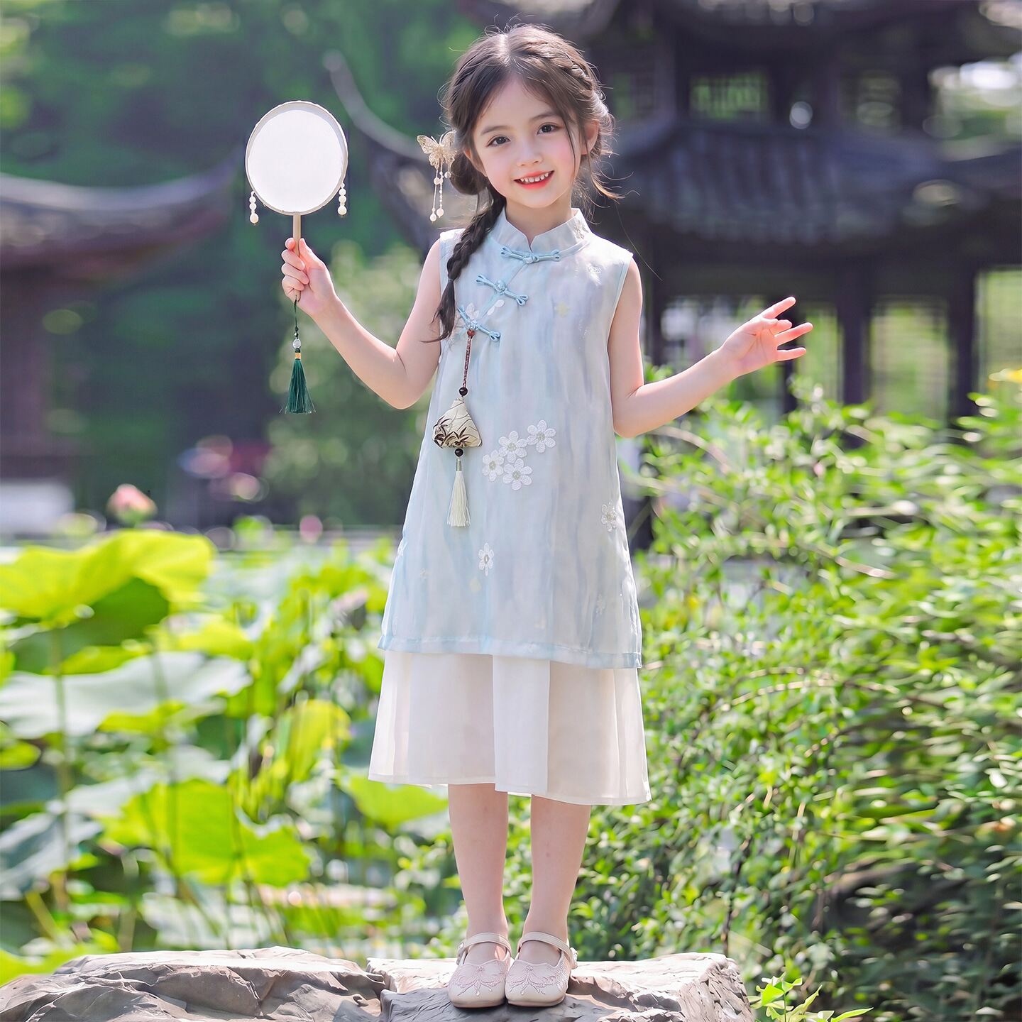 女童汉服连衣裙夏装2026新款儿童古装夏季国风公主裙小女孩旗袍裙