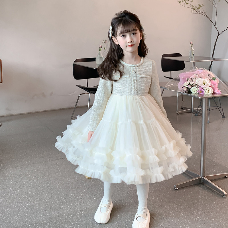 女童春装连衣裙2026新款春季女孩洋气小香风裙子儿童装公主裙春款