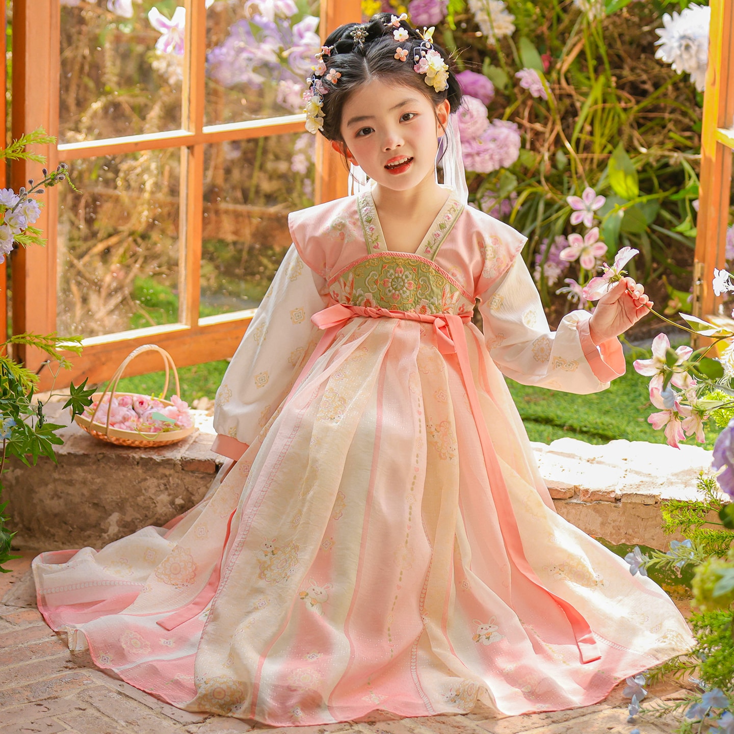 汉服女童2026新款秋季古风古装超仙中国风中秋襦裙儿童唐装连衣裙