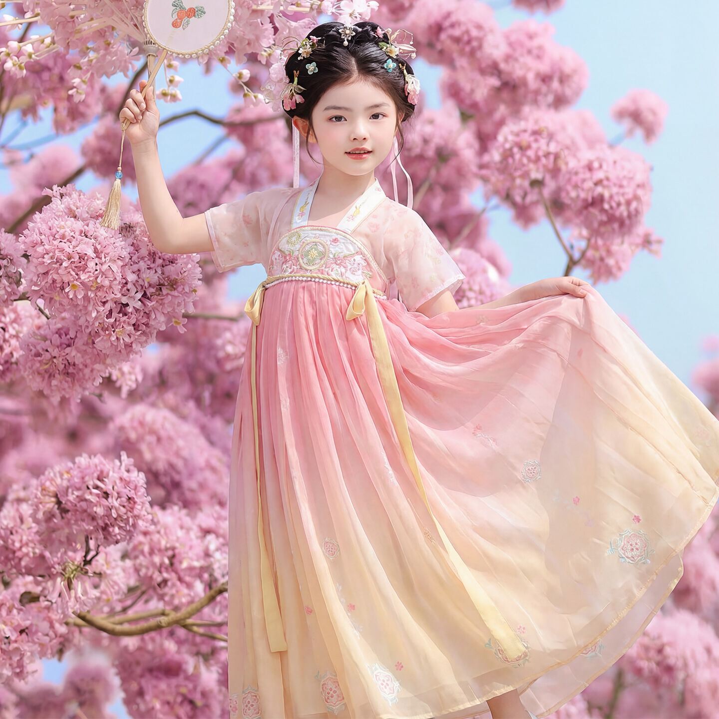 汉服女童2026新款夏季儿童古装超仙唐装中国风小女孩古风连衣裙子