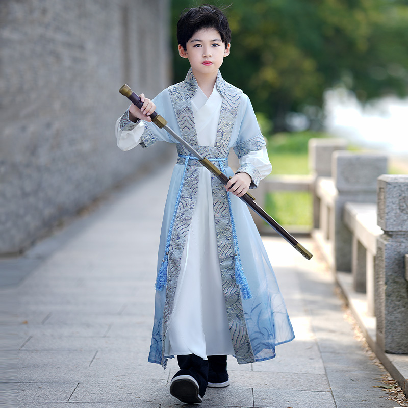 男童唐装汉服秋季男孩2025新款春秋中国风儿童装古装国学服演出服
