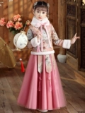 Ханьфу, зимняя юбка, детский утепленный пуховик, демисезонное платье, наряд маленькой принцессы