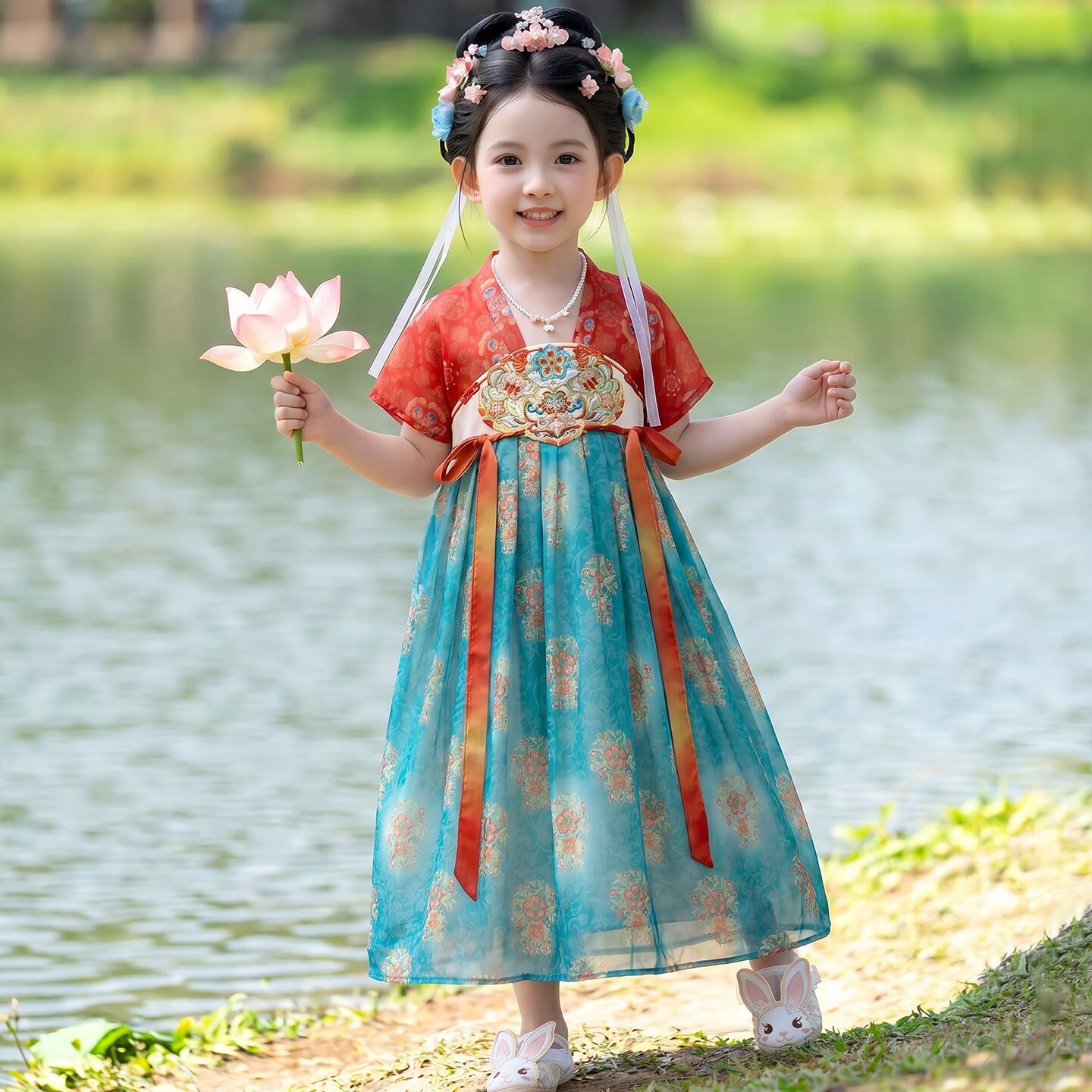 汉服女童2026新款夏季中国风连衣裙女孩公主裙子儿童古风超仙襦裙
