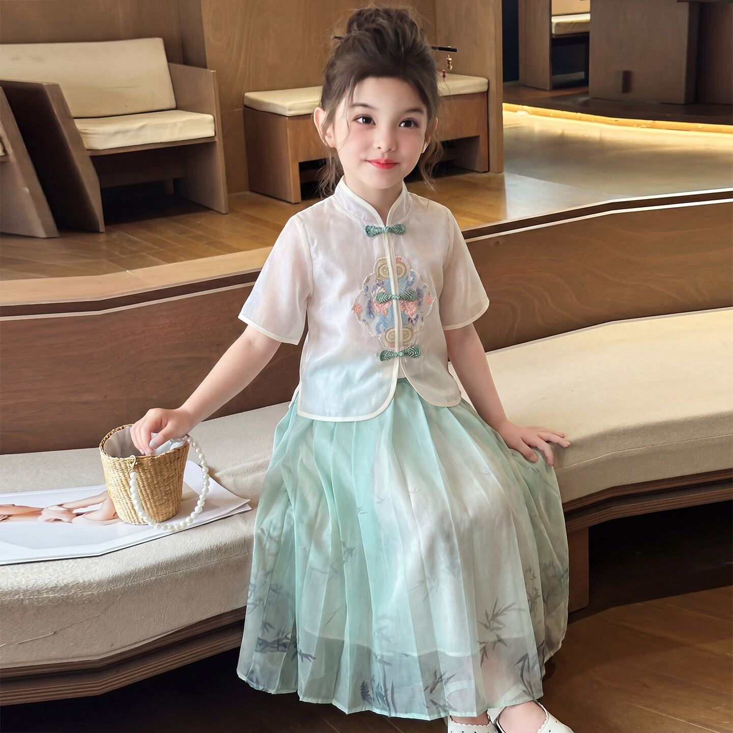 女童夏季汉服旗袍裙套装2026新款儿童新中式唐装裙子女孩国风夏装
