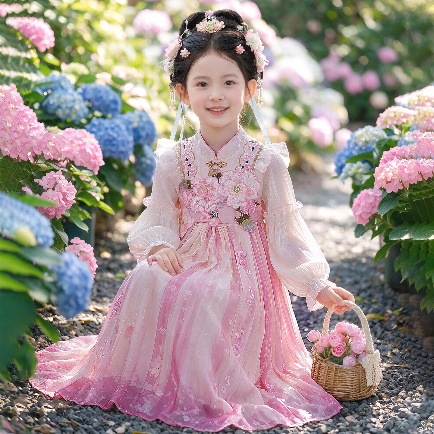 汉服女童2026新款秋季儿童高端仙气国风公主连衣裙女宝宝古装襦裙