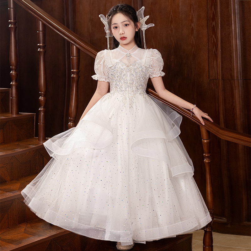 女童礼服轻奢小众钢琴演出服儿童生日主持人花童婚礼小女孩公主裙
