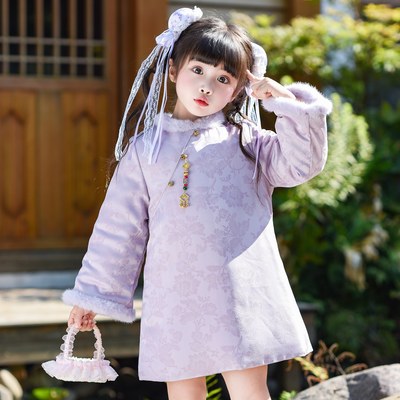 女童旗袍中国风秋冬2025新款古风超仙古装裙子儿童新中式冬装汉服