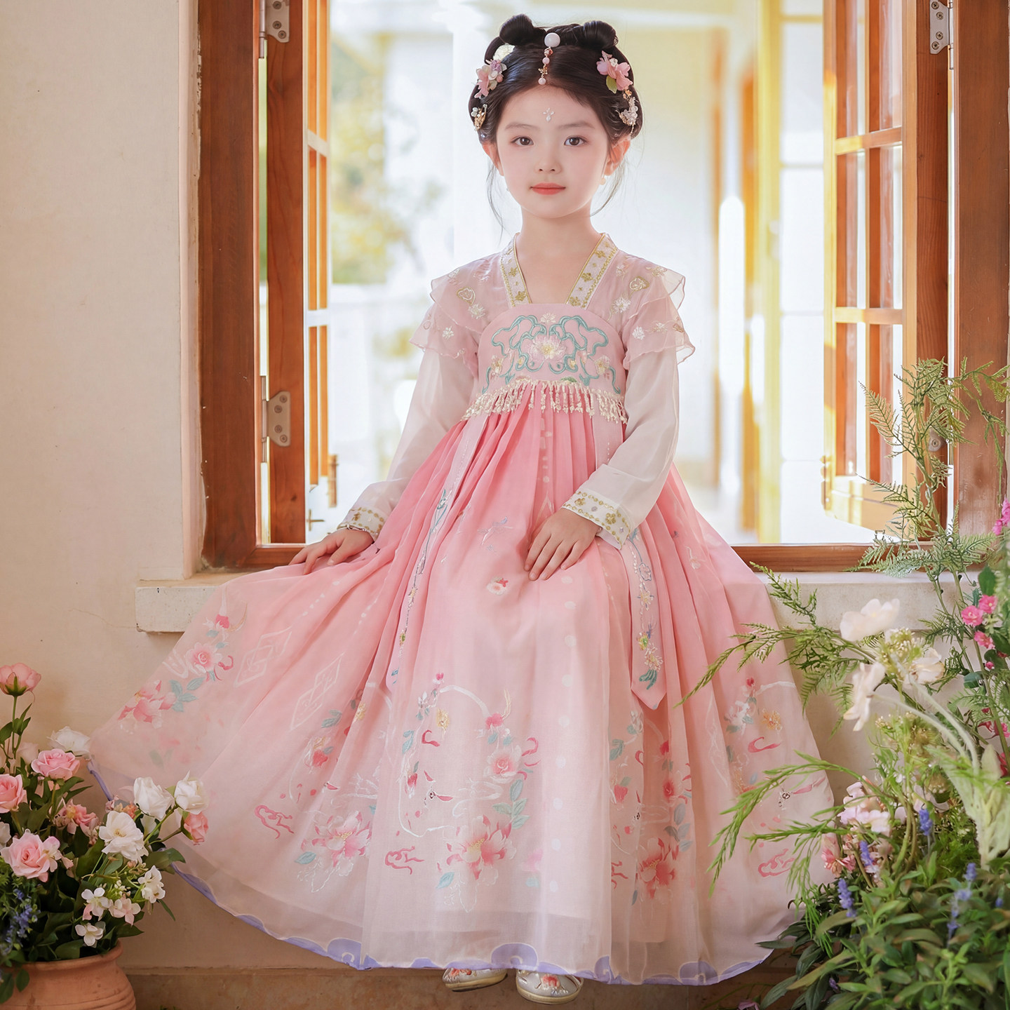 女童汉服2026新款春秋儿童中国风古装超仙唐装古风公主连衣裙春装