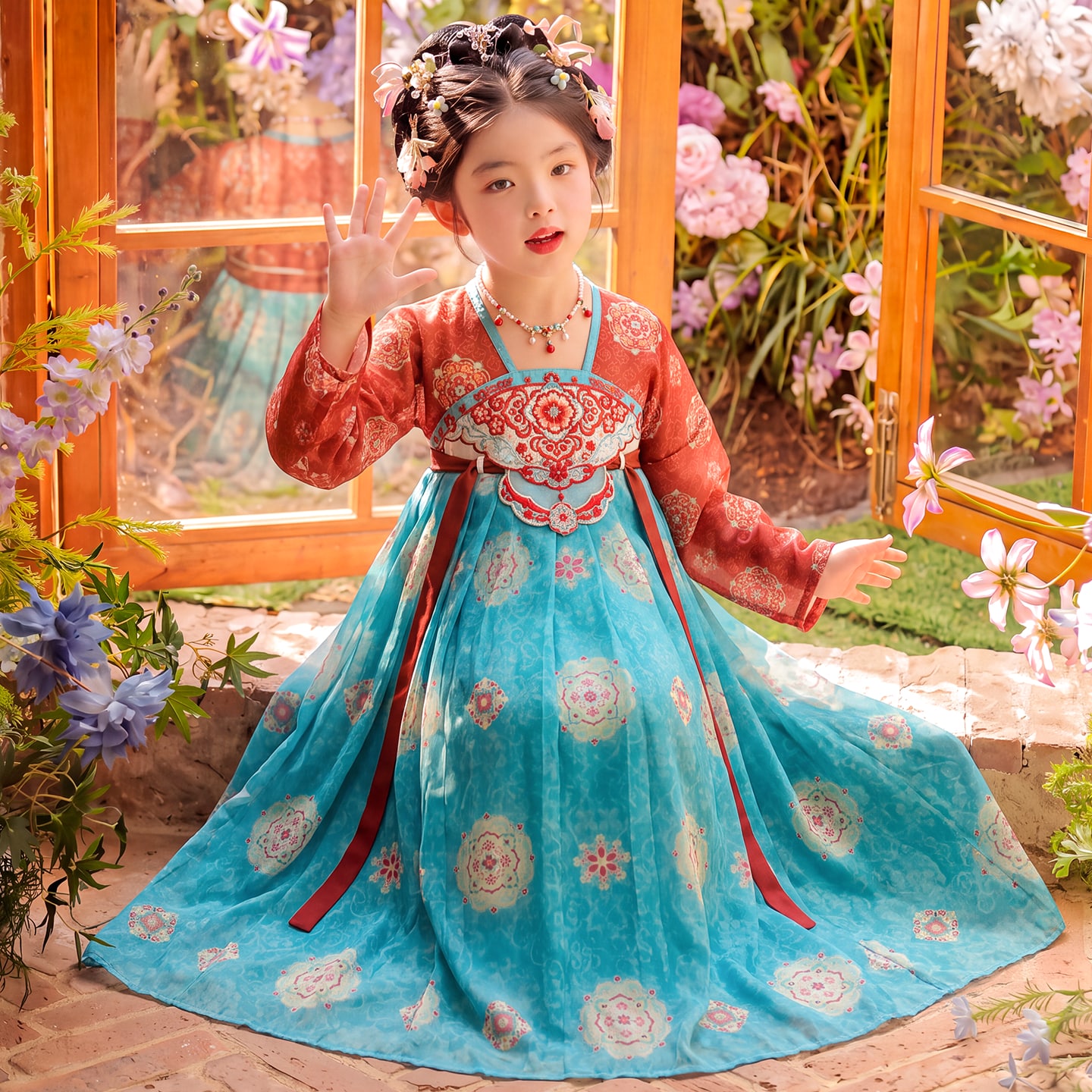 女童汉服秋季2026新款古风超仙中国风儿童襦裙唐装公主裙中秋古装