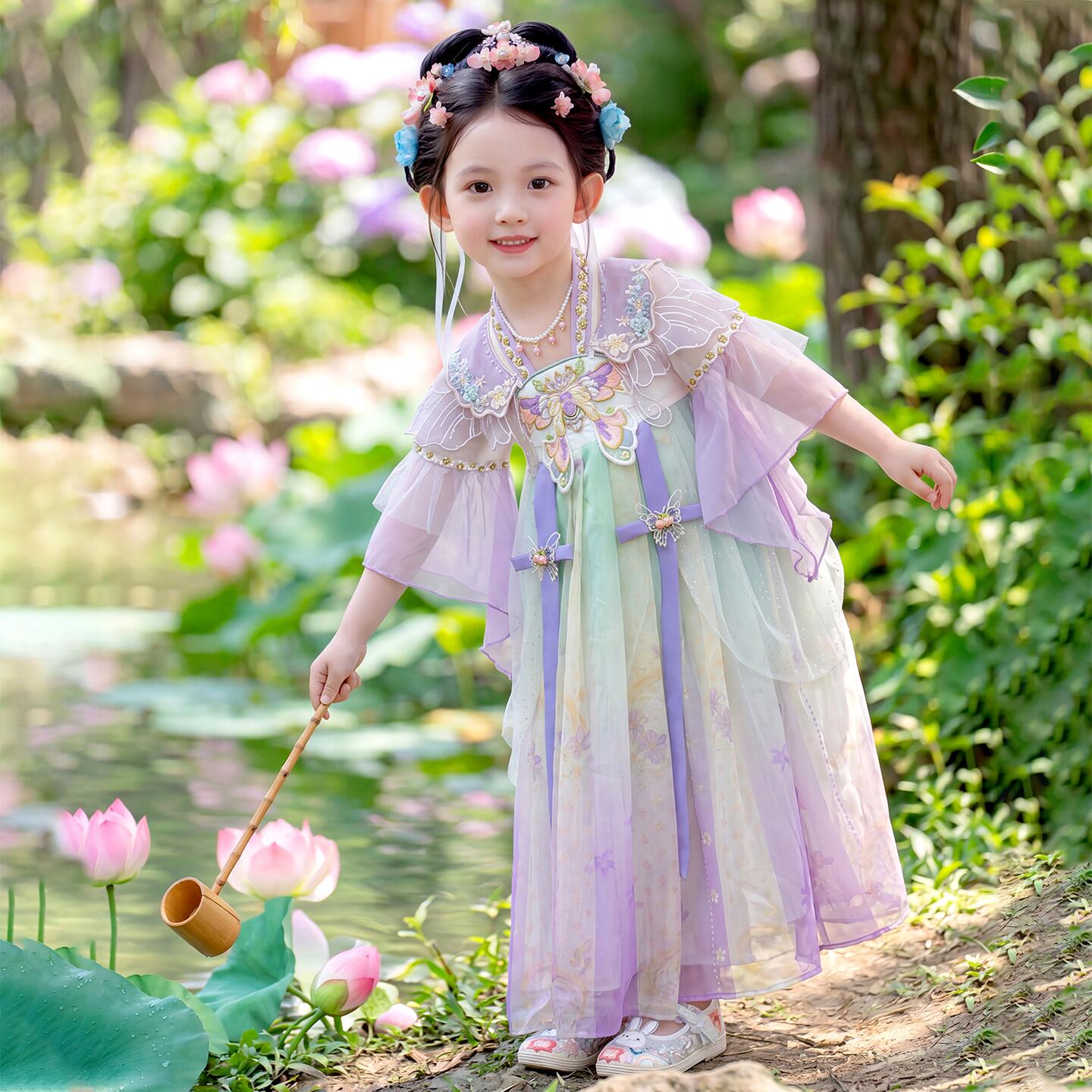 汉服女童2026夏季薄款古风公主连衣裙小女孩国风仙气古装表演襦裙