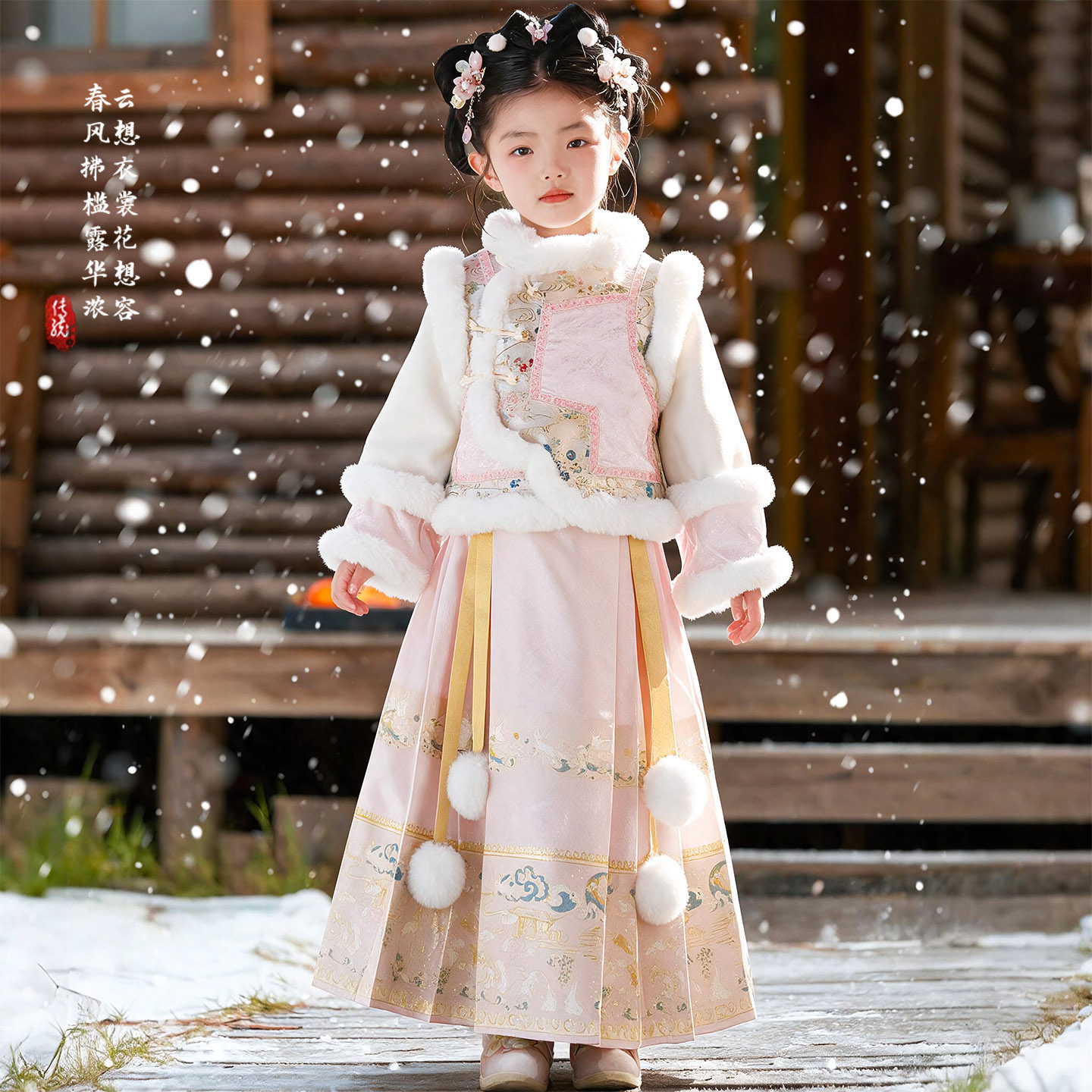 格格服女童汉服冬季2026新款古装儿童秋冬装国风加厚马面裙拜年服
