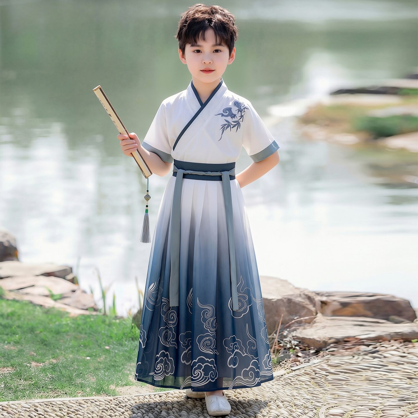 汉服男童2026新款帅气国风夏款古风唐装男孩小少爷古装儿童国学服