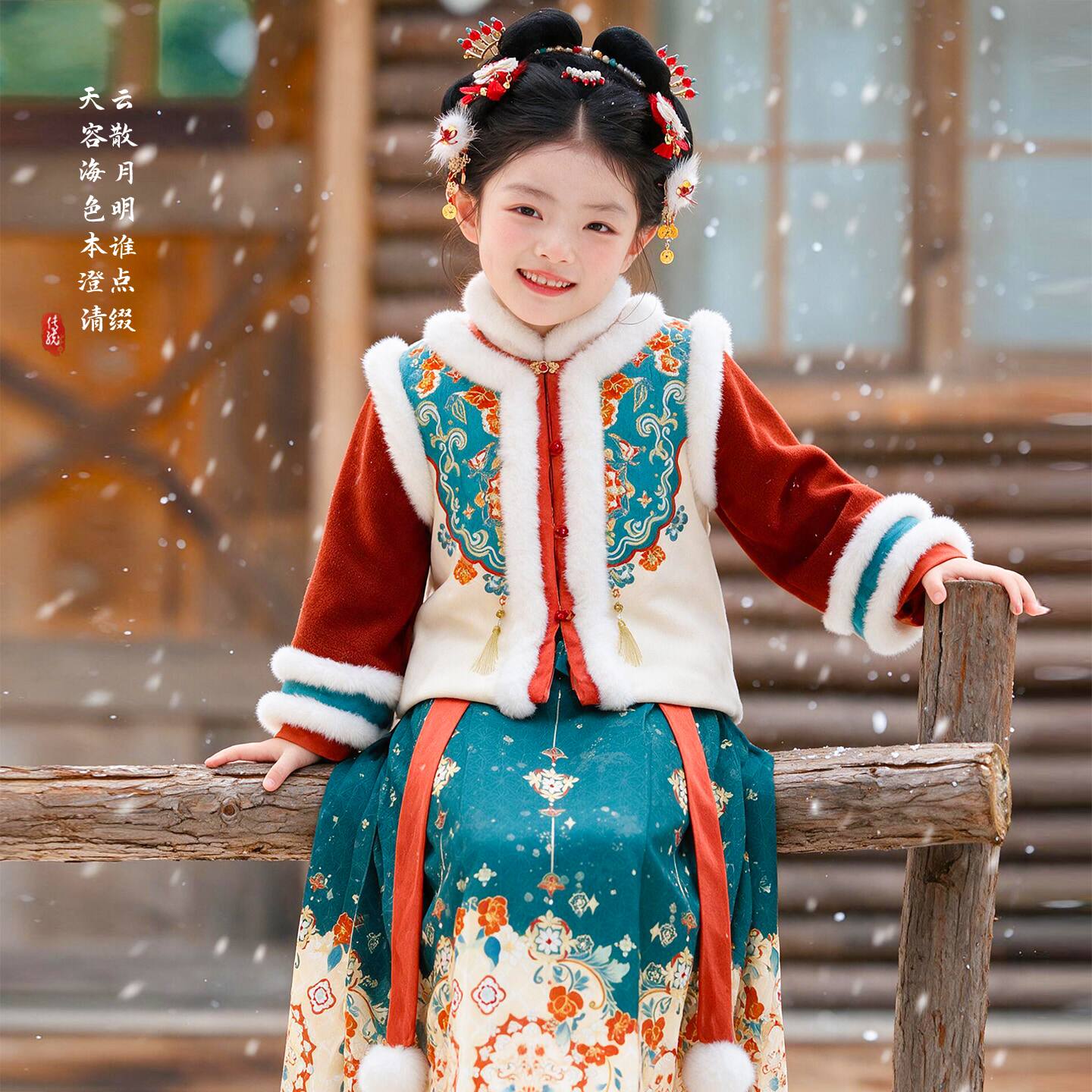 汉服女童秋冬2026新款小女孩中国风冬季古装女宝宝马面裙唐装套装