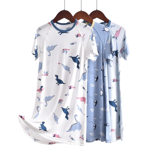 男童睡袍夏款冰丝莫代尔儿童睡衣夏季宝宝学生男孩居家睡裙中大童