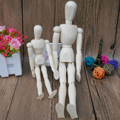 6岁幼儿园儿童礼物木制质益智力早教玩具实木木偶人木头关节