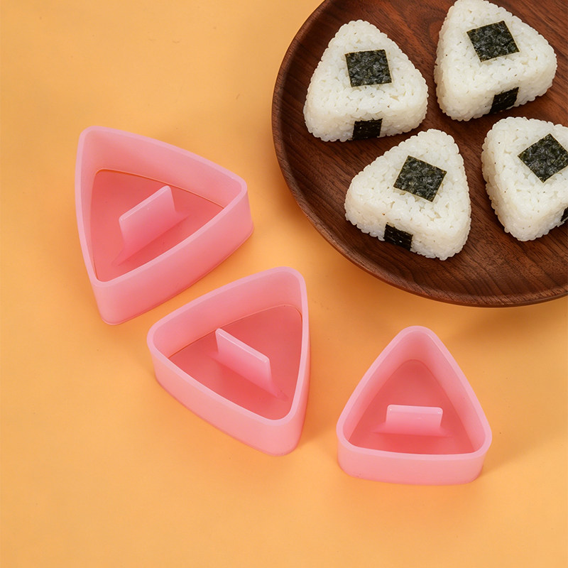 粉色半透明食品级三角饭团模具紫菜包饭摆摊千层饭团模具寿司工具