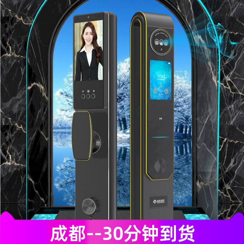 铭匠X6人脸猫眼智能门锁电子家用门锁防盗门入户门可视掌纹大屏