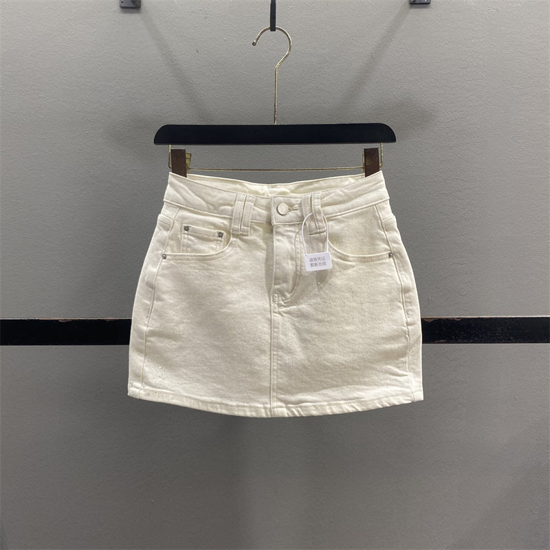 美式辣妹亮片牛仔半身裙女2026春夏新款修身显瘦A字弹力包臀短裙