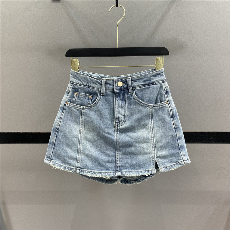 辣妹开叉牛仔半身裙裤女包臀短裙