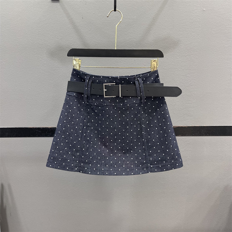 波点包臀半身裙