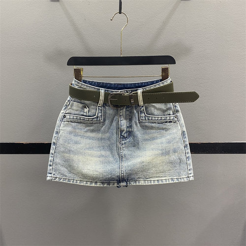 美式复古牛仔半身裙女包臀短裙