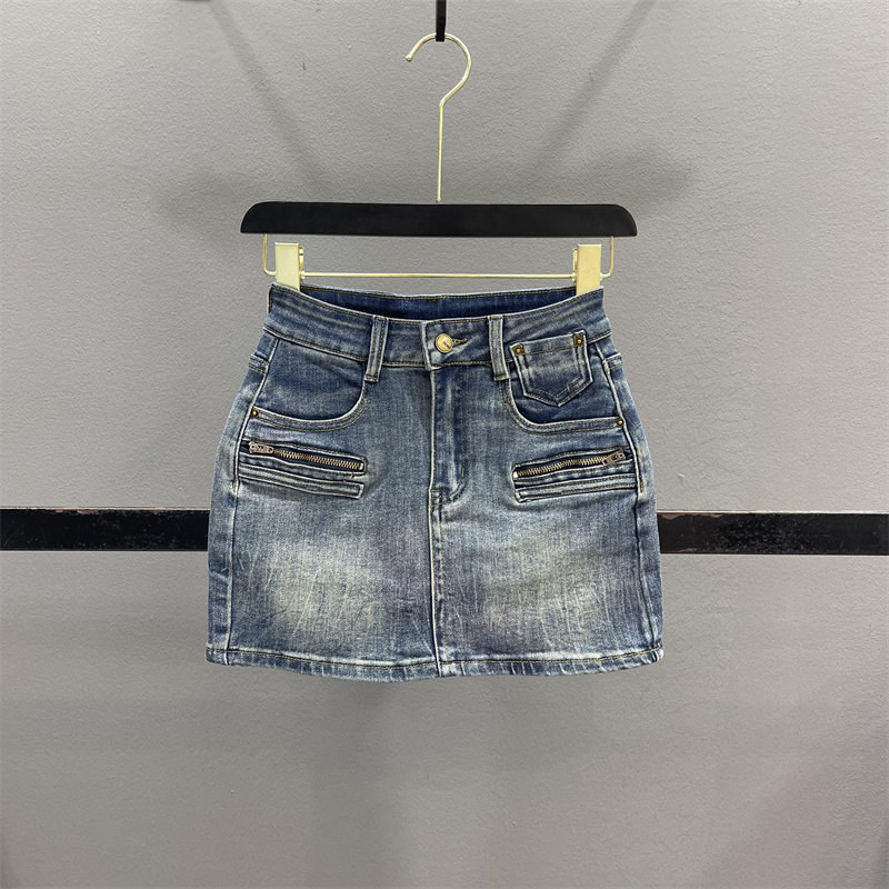 美式复古牛仔半身裙女2026夏季小个子弹力显瘦紧身辣妹包臀裙短裙