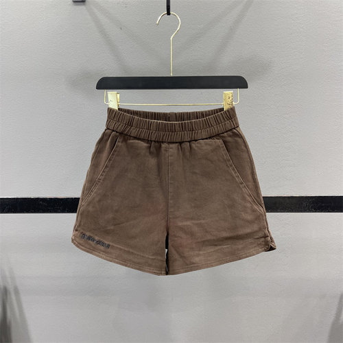 刺绣牛仔短裤女高腰休闲阔腿热裤