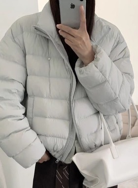 2025年新款冬季云感排骨羽绒服女短款90白鸭绒立领小个子显瘦外套