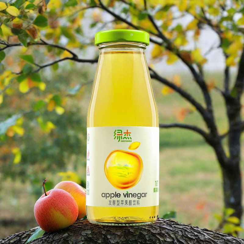 绿杰苹果醋饮料260ml*12瓶整箱装饮品发酵型果醋无蔗糖0脂肪饮料