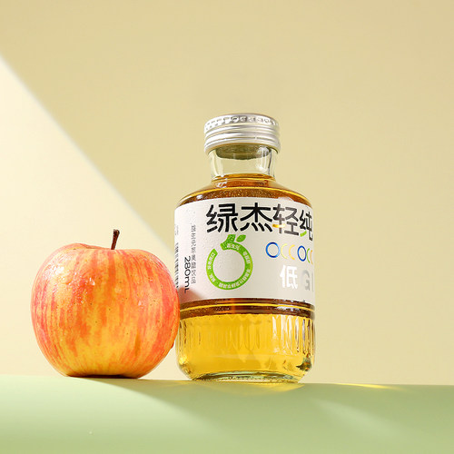 绿杰轻纯低GI苹果醋饮料280ml*6瓶0代糖0脂肪糖友可饮用低升糖
