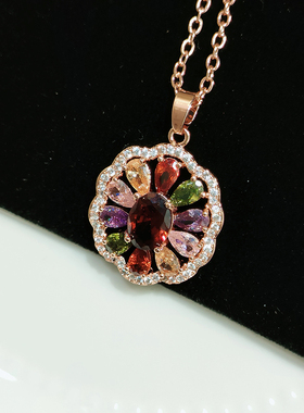 十字轻奢气质防过敏彩微镶锁骨链