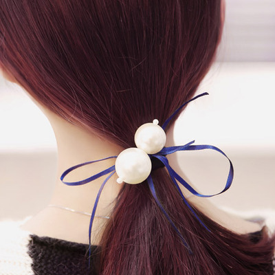 大小珍珠发圈可爱扎头发橡皮筋时尚个性发绳头花不伤发粗发绳发饰