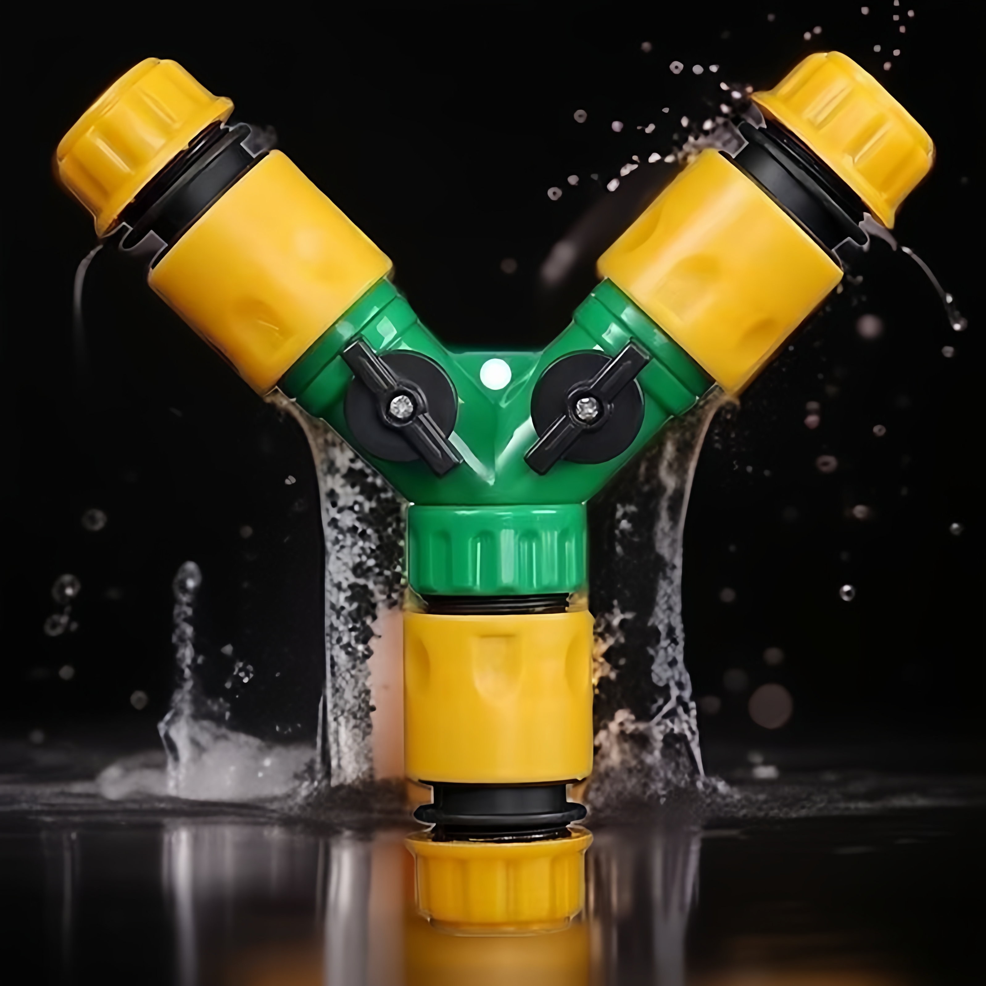 三通带阀带开关快速接头4分6分