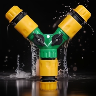 三通带阀带开关快速接头4分6分塑料奶嘴水管软管分流接配件转接头