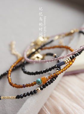 原创天然尖晶石2mm手链