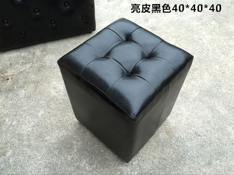 KTV矮凳油蜡皮小方凳创意沙发凳简约换鞋凳小板凳试衣间坐墩茶几