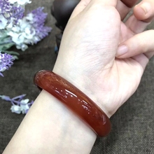 天然红玛瑙女红色玉髓细条玉镯子1