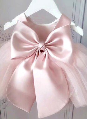 女宝白色礼服裙花童宝宝周岁公主裙高端定制纱裙儿童蓬蓬裙连衣裙