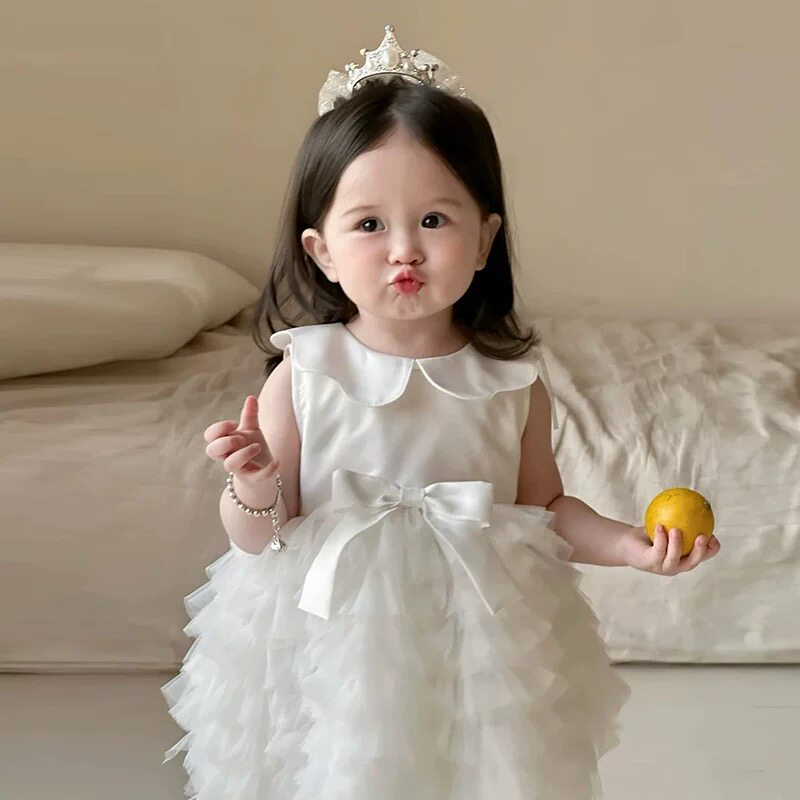 花童婚礼公主裙女宝宝周岁生日绝美小礼服夏季新款高端儿童蓬蓬纱