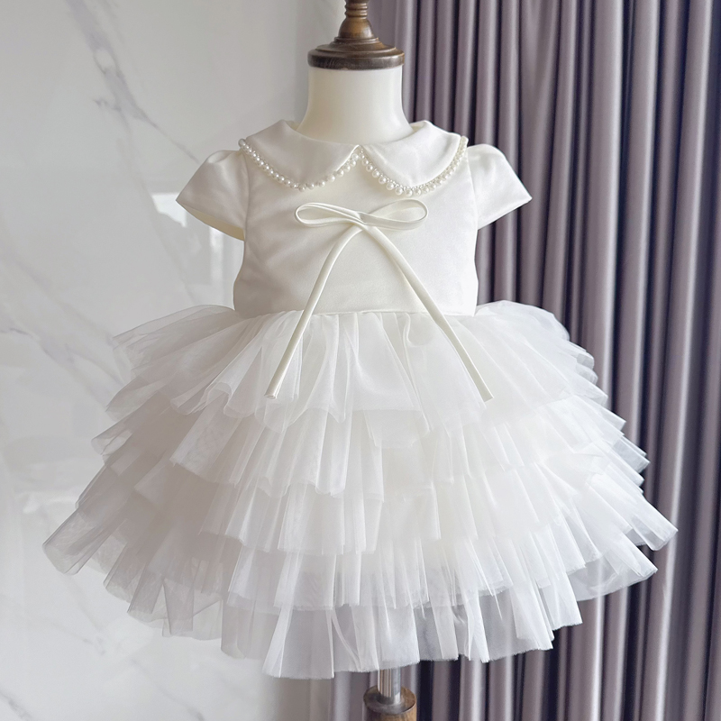 女童生日公主裙抓周一周岁礼服女宝宝花童婚纱礼服蓬蓬裙高端轻奢