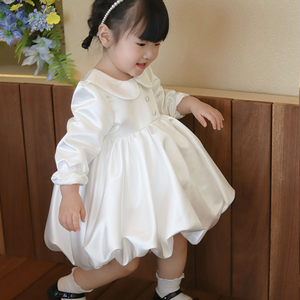 魔啦小姐公主裙生日抓周礼服花童婚纱蓬蓬裙春秋新款高端连衣裙