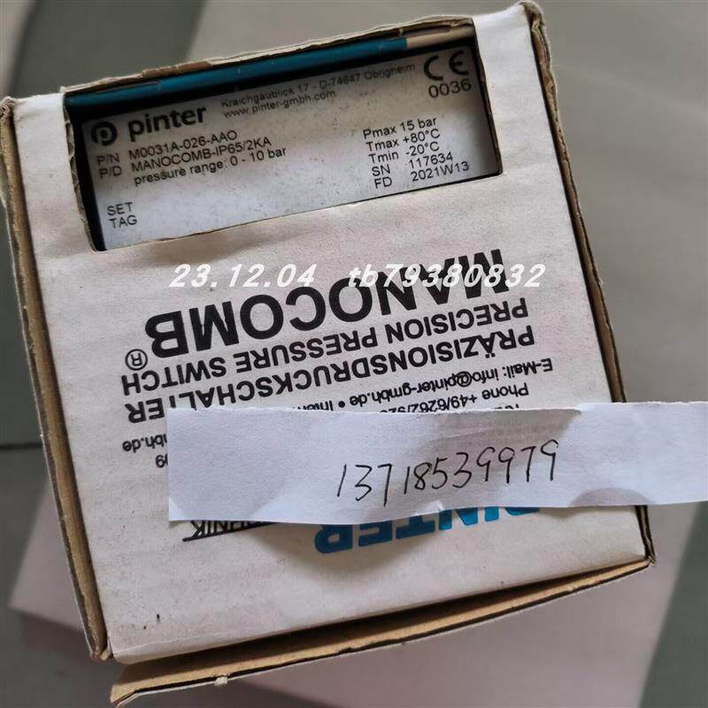 议价pinter M0101A-101-AAO MANOCOMB -IP65/1K压力开关