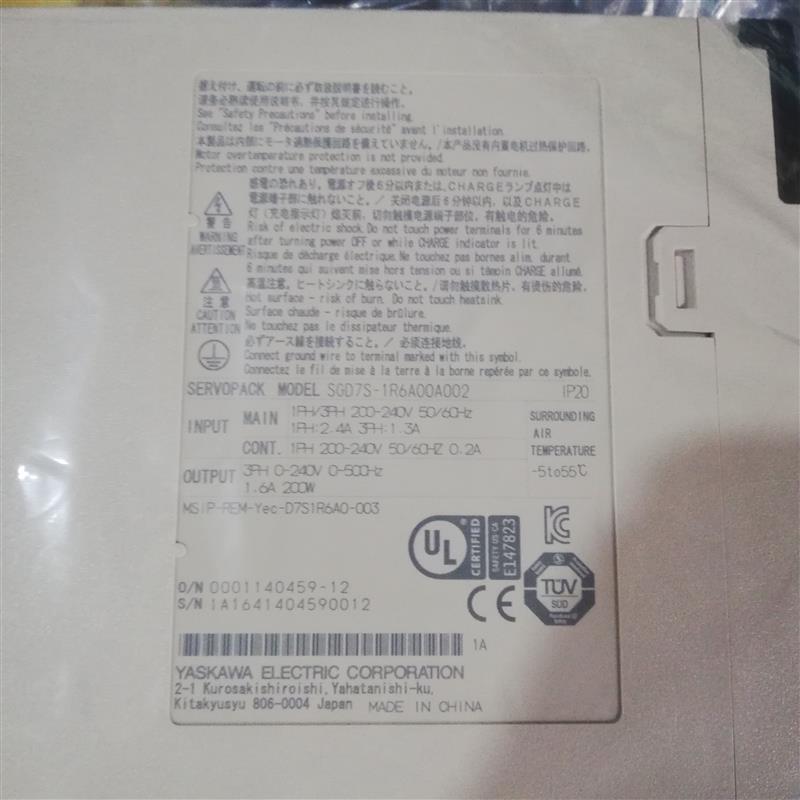 议价SGD7S-1R6A00A00200安川伺服 原装 质保一年 现货销售 欢迎询