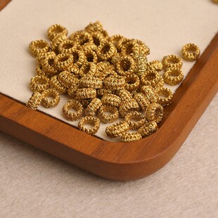 10个孔3/4/5mm平结璎络金色线圈手工编织diy隔圈手绳项链调节配饰