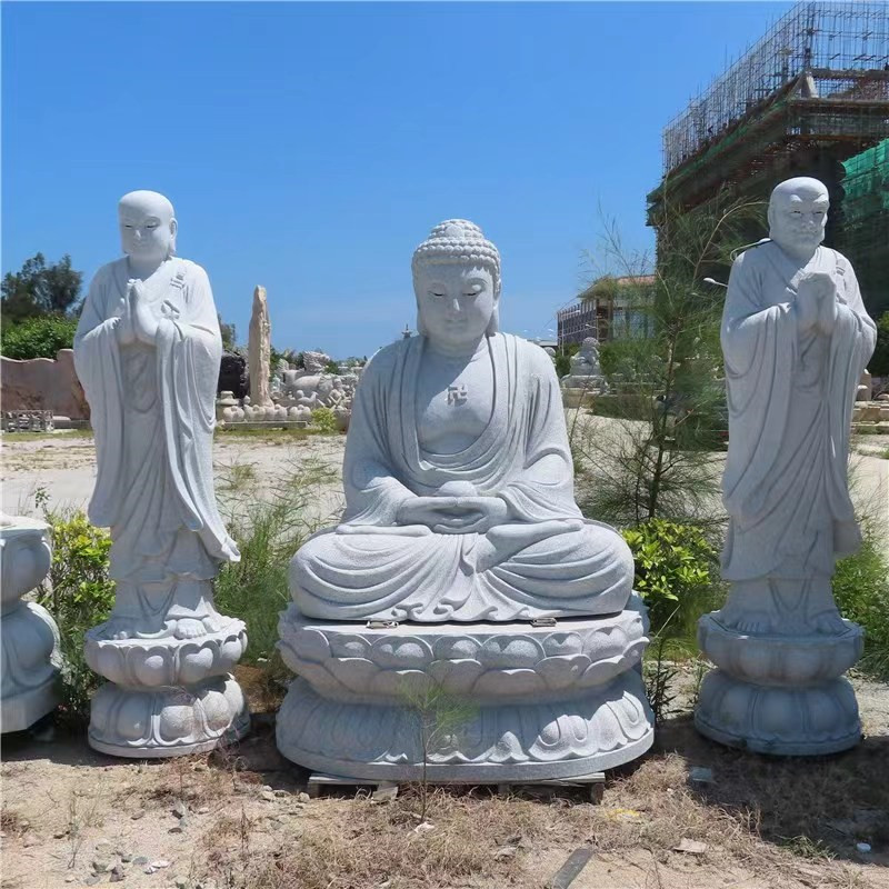 石雕汉白玉药师佛 寺庙寺院芝麻白 释迦摩尼 石像 厂家直供石佛像