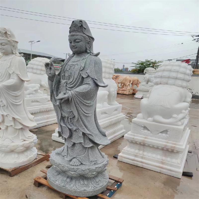 石雕观音 观世音菩萨雕像 滴水观音 杨柳观音 花岗岩寺庙佛像摆件