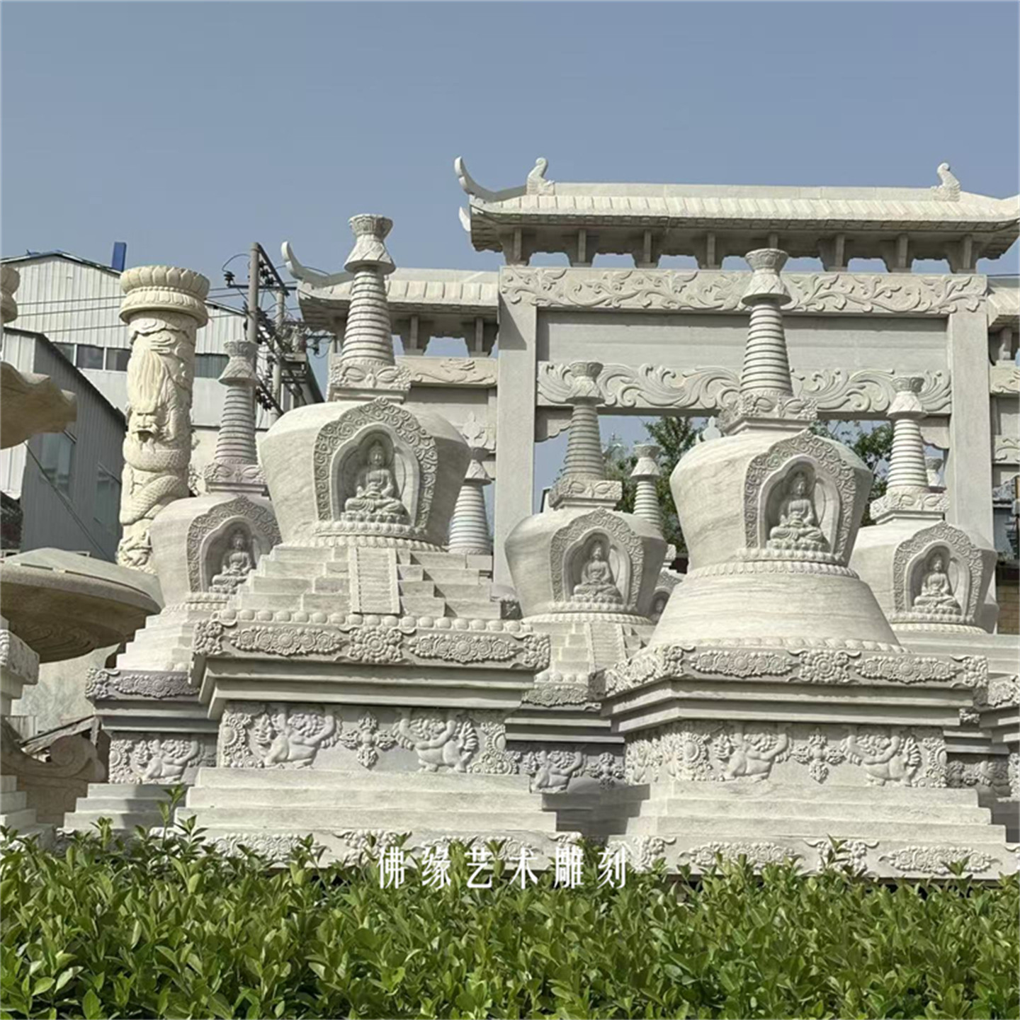 花岗岩石雕八宝塔 石塔 佛塔寺庙寺院户外舍利塔阿育王塔摆件定制